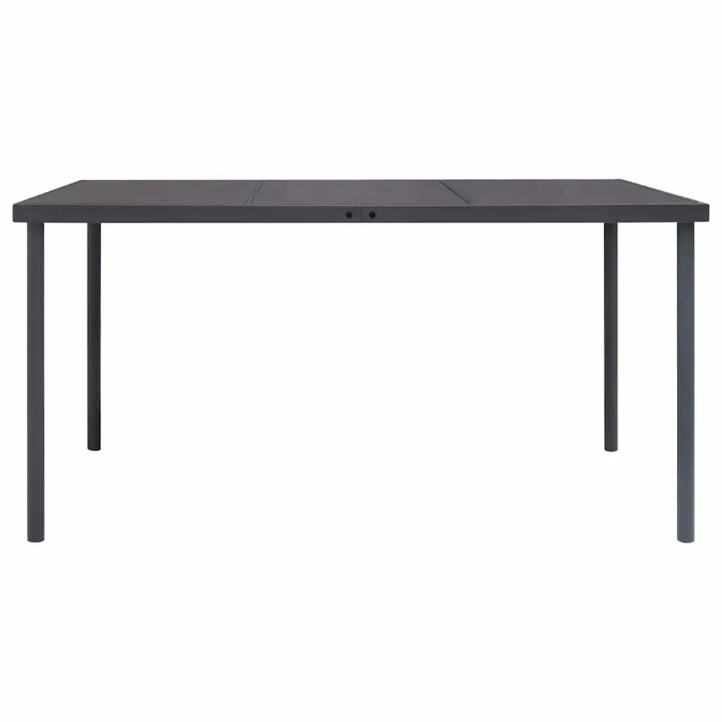 7 Piece Outdoor Dining Set Steel Frame Anthracite Textilene Fabric Chairs