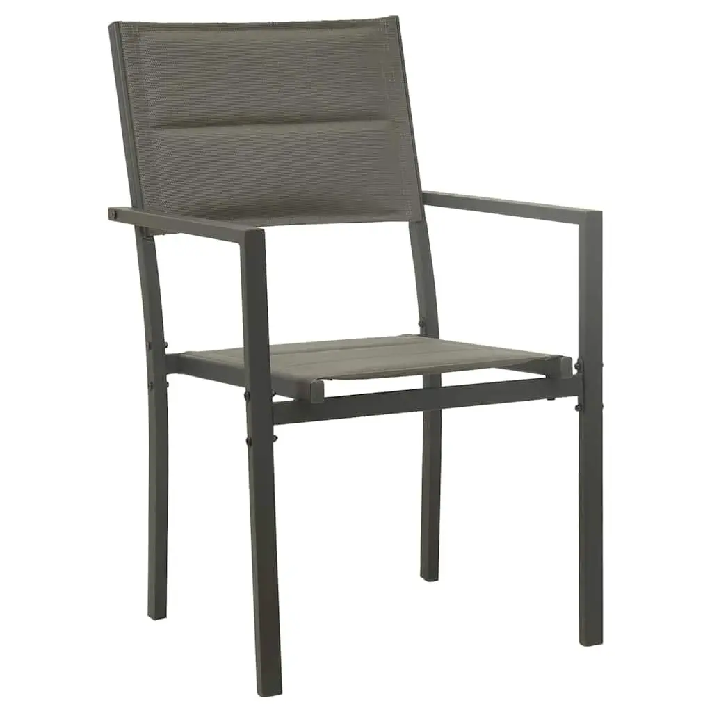 7 Piece Outdoor Dining Set Steel Frame Anthracite Textilene Fabric Chairs