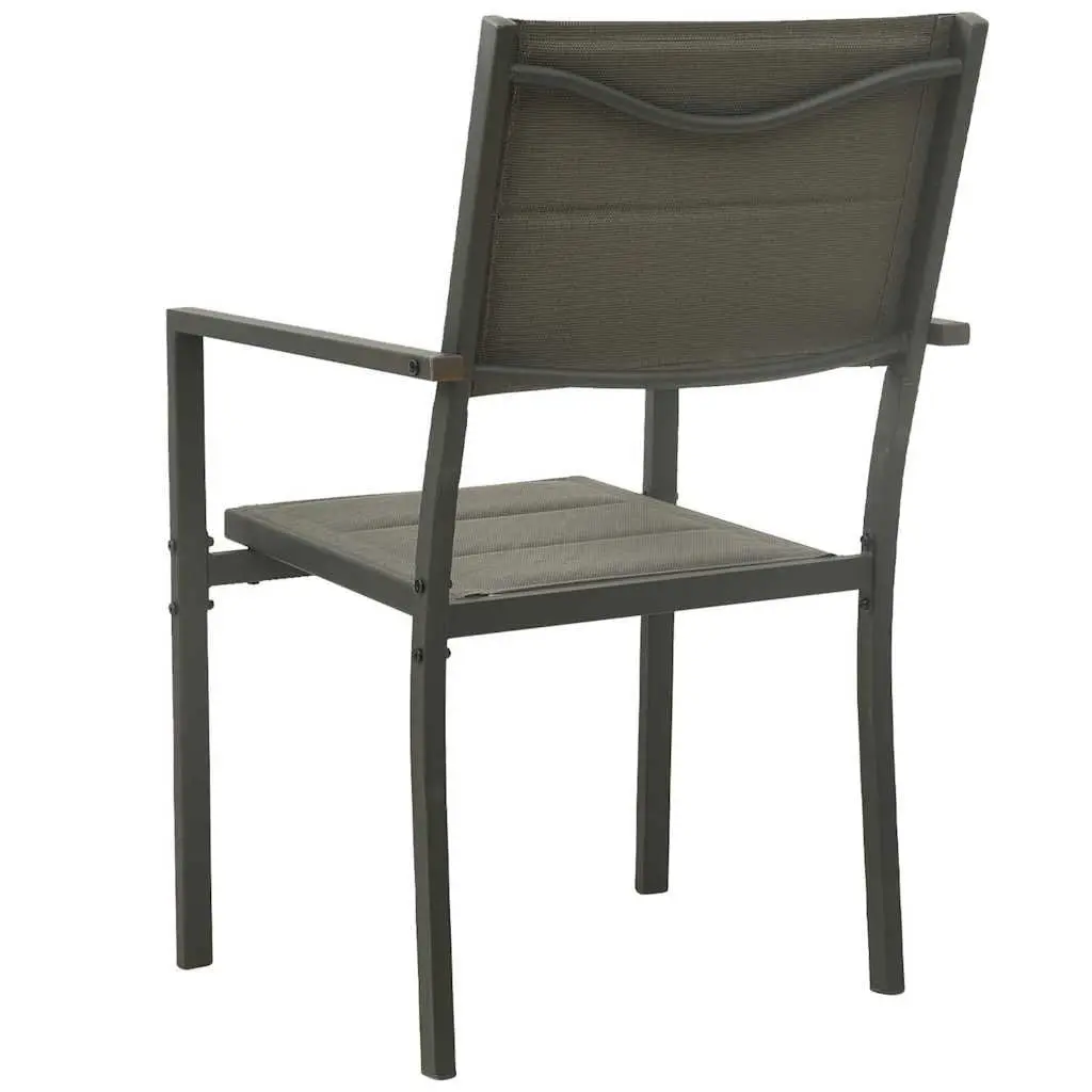 7 Piece Outdoor Dining Set Steel Frame Anthracite Textilene Fabric Chairs