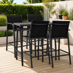 Versatile Black Garden Bar Set for Outdoor Gatherings