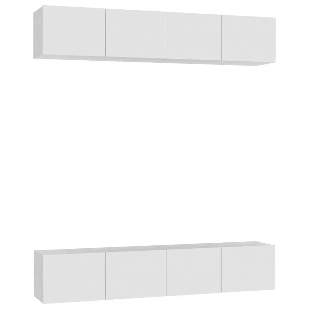 Wall Mounted TV Cabinet Set Engineered Wood White 80 x 30 x 30 cm