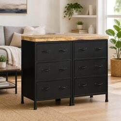 Practical Brown Sideboard with 6 Drawers for Home Use