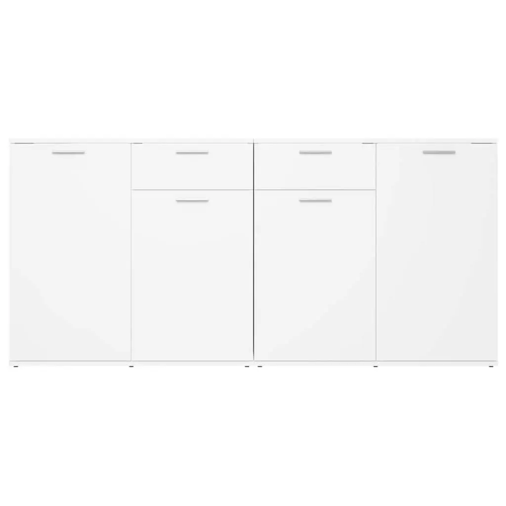 Storage Cabinet Engineered Wood White 160x36x75cm Modern Sideboard