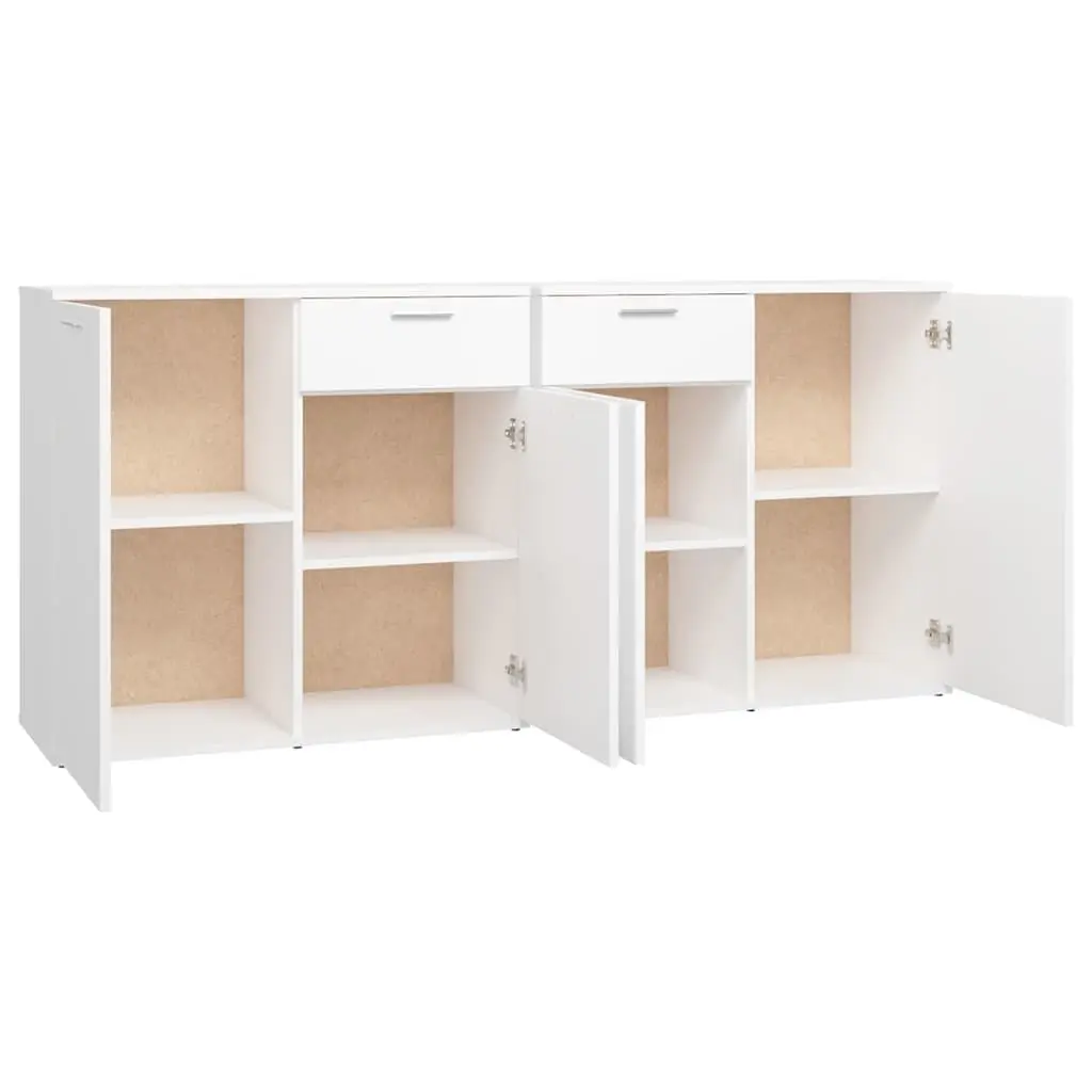 Storage Cabinet Engineered Wood White 160x36x75cm Modern Sideboard