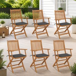 Practical Folding Chairs for Your Garden or Patio - 6 pcs