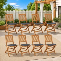 Practical 8-Piece Folding Chairs Set for Garden Use