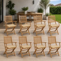 Versatile 8-Piece Folding Dining Chair Set for Outdoors