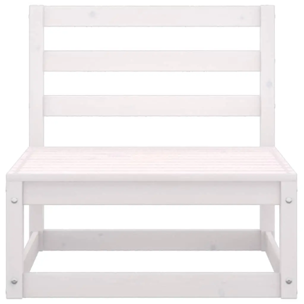 6 Piece Modular Outdoor Furniture Garden Lounge Set White Solid Pinewood