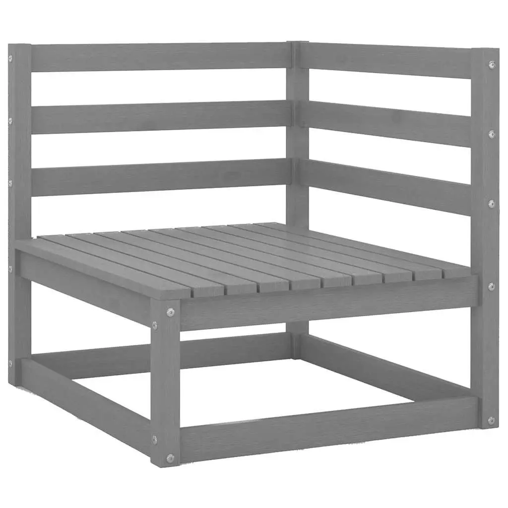 Garden Lounge Set Solid Pinewood 8 Piece Outdoor Furniture Grey Modular Patio