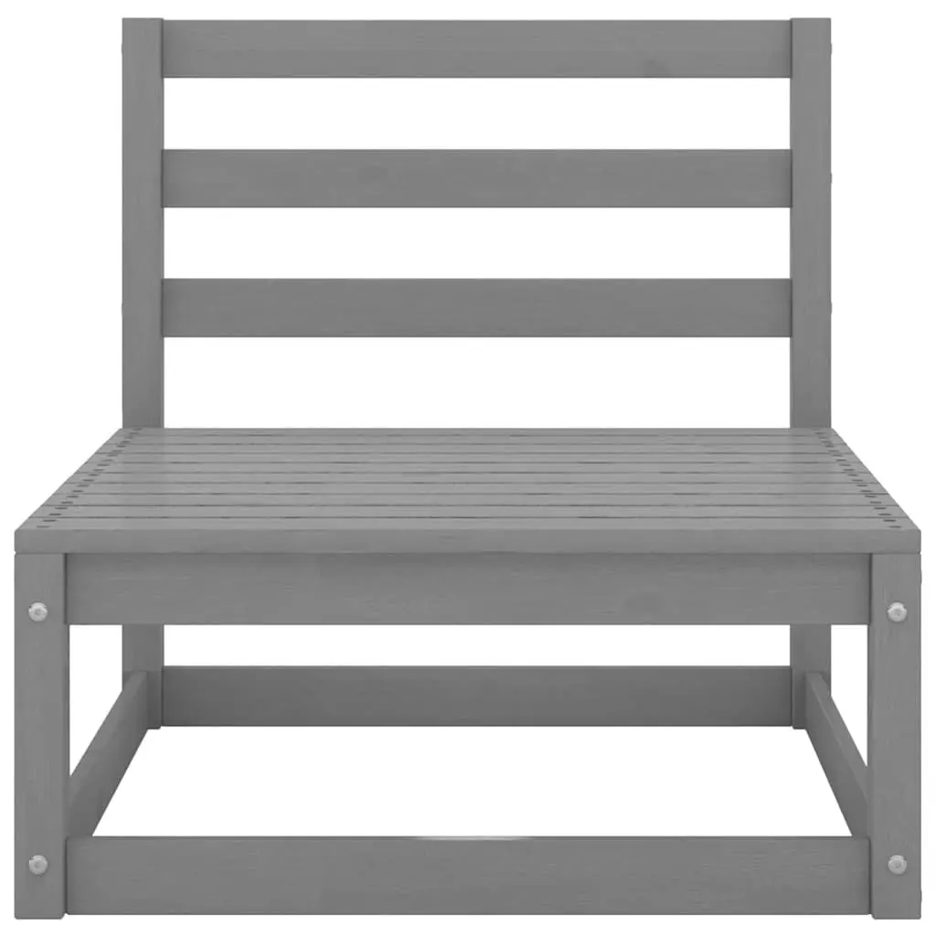 Garden Lounge Set Solid Pinewood 8 Piece Outdoor Furniture Grey Modular Patio