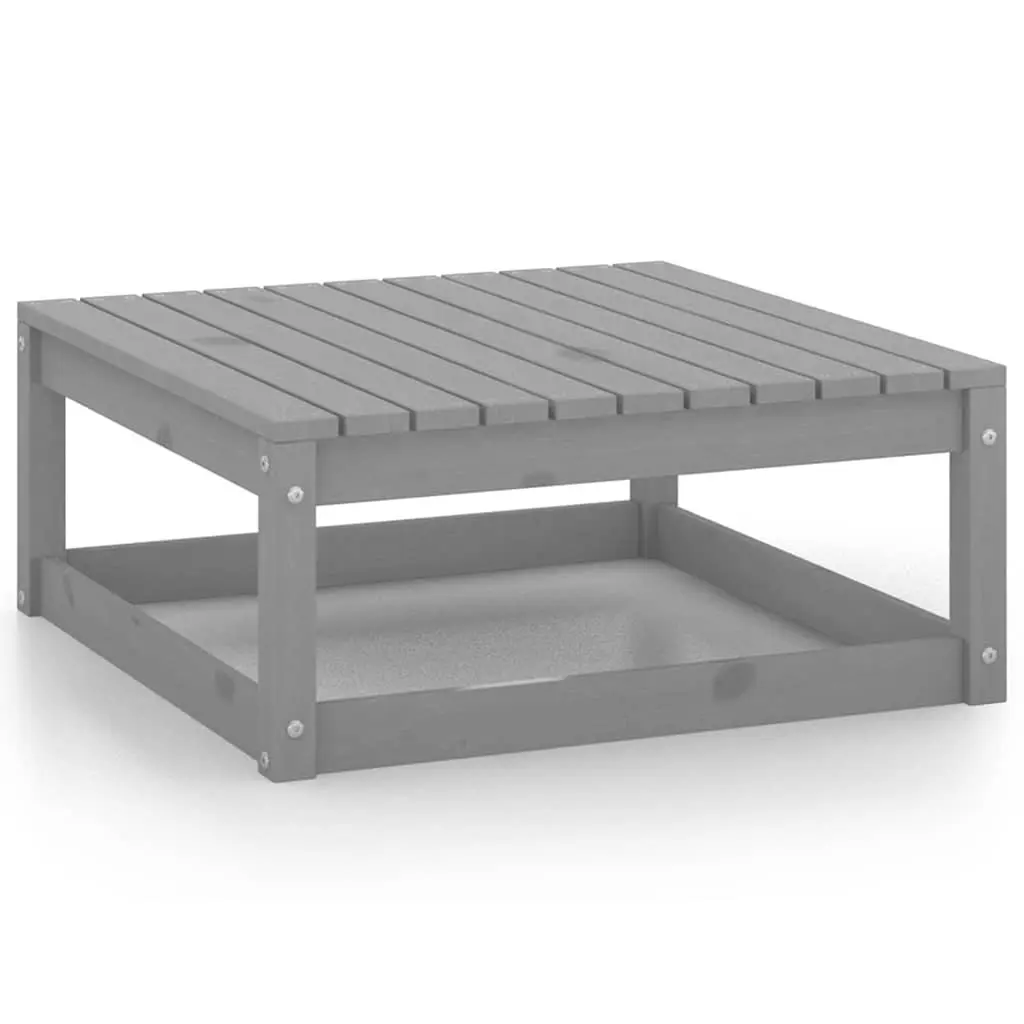 Garden Lounge Set Solid Pinewood 8 Piece Outdoor Furniture Grey Modular Patio