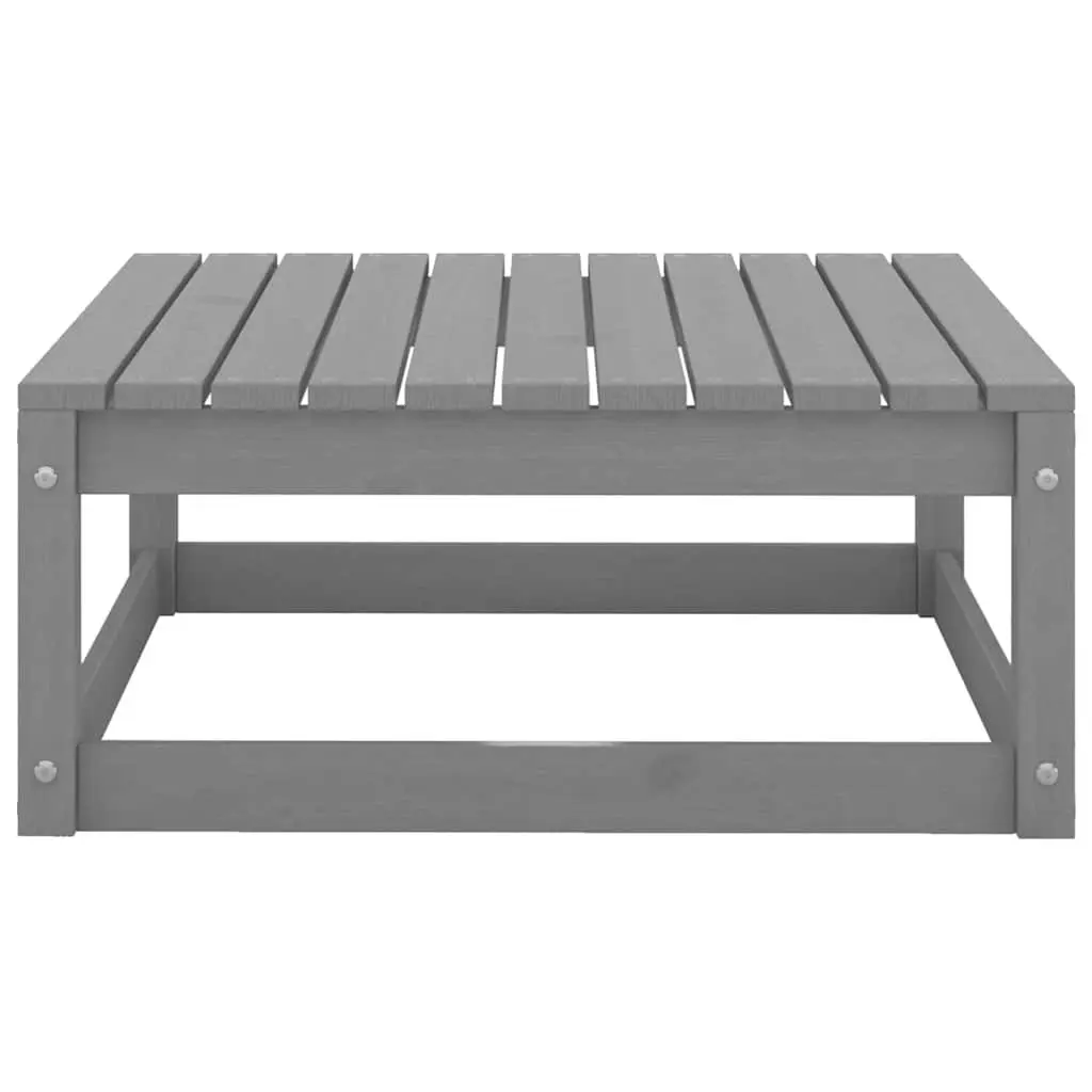 Garden Lounge Set Solid Pinewood 8 Piece Outdoor Furniture Grey Modular Patio