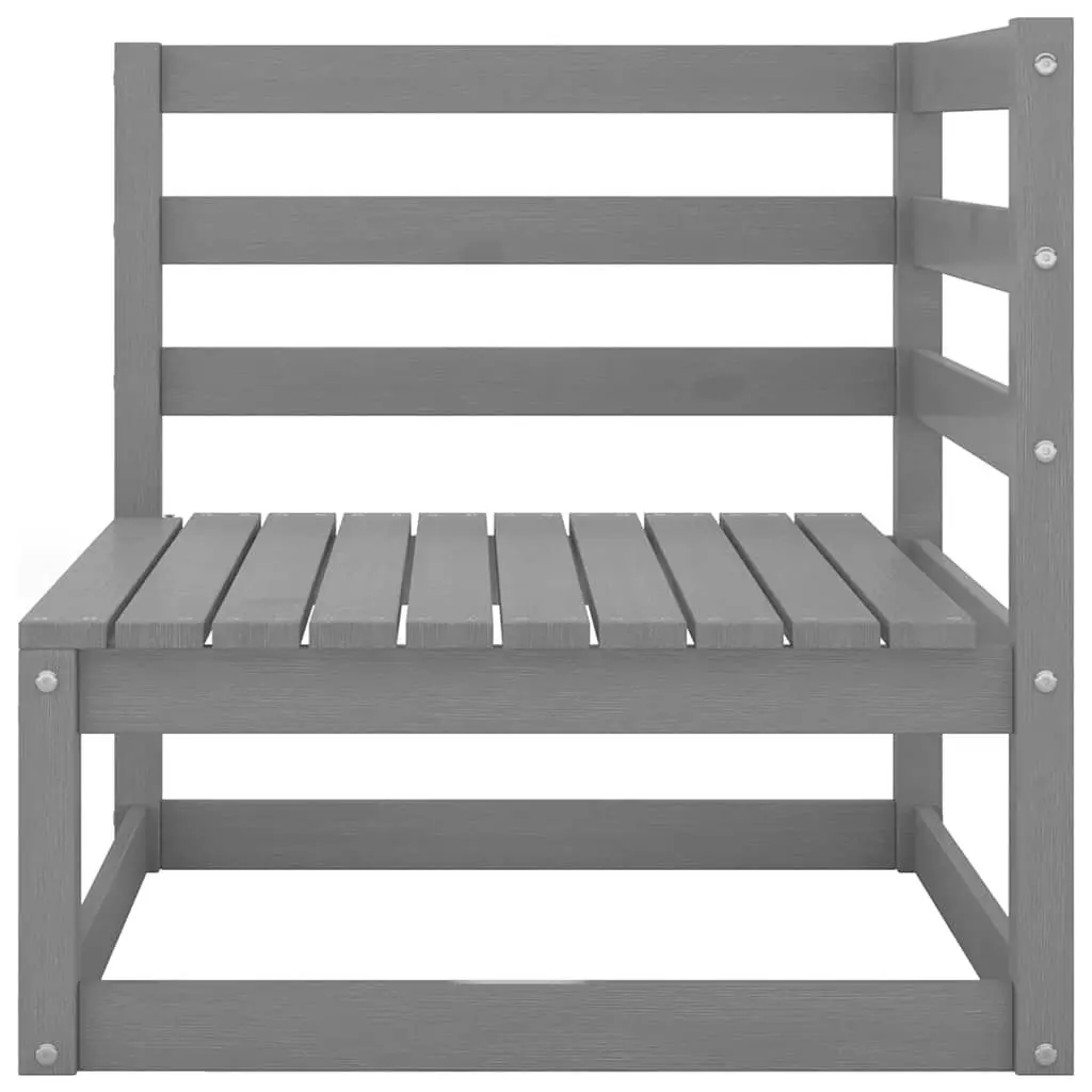 Garden Lounge Set Solid Pinewood 8 Piece Outdoor Furniture Grey Modular Patio