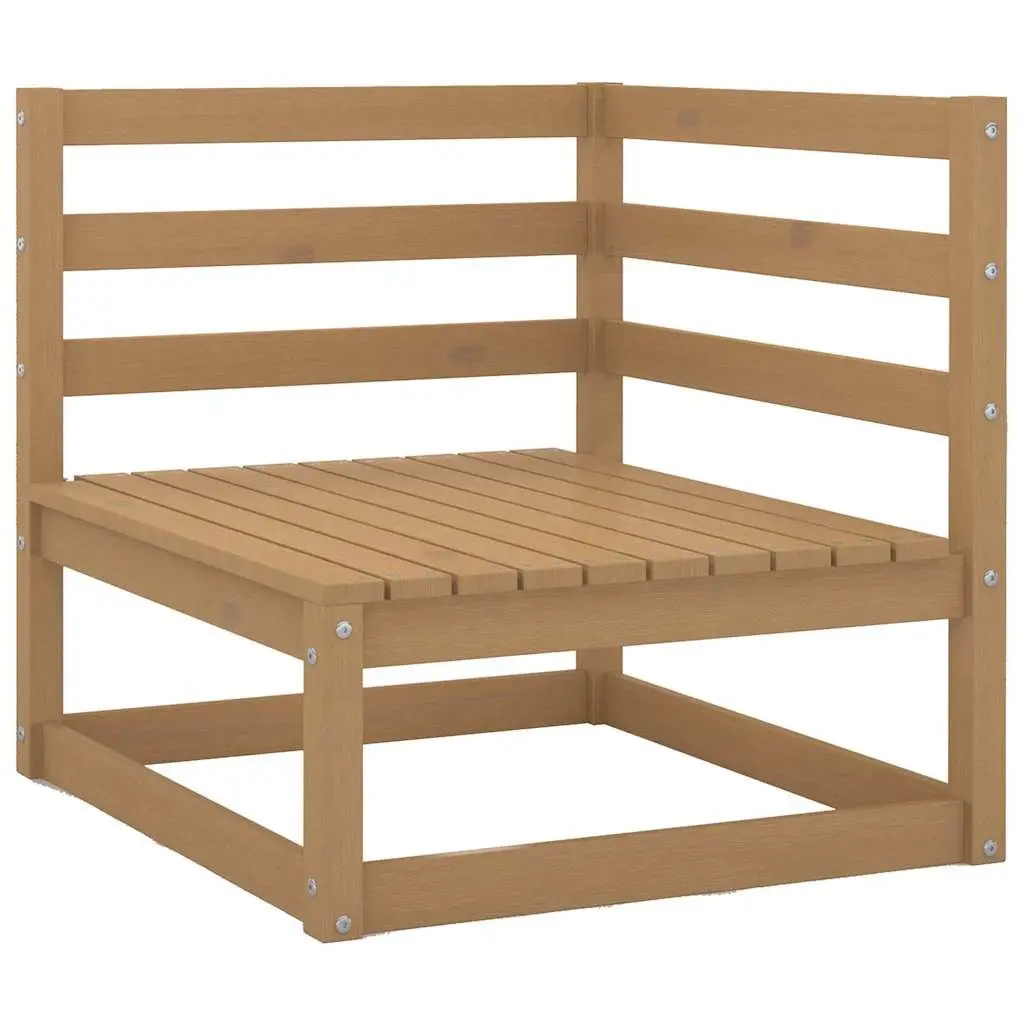3 Piece Modular Outdoor Lounge Set Solid Pinewood Honey Brown Garden Furniture