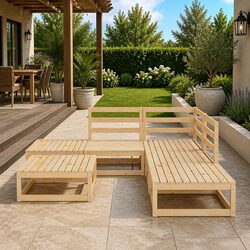 Practical 6 Piece Lounge Set for Garden and Patio Use