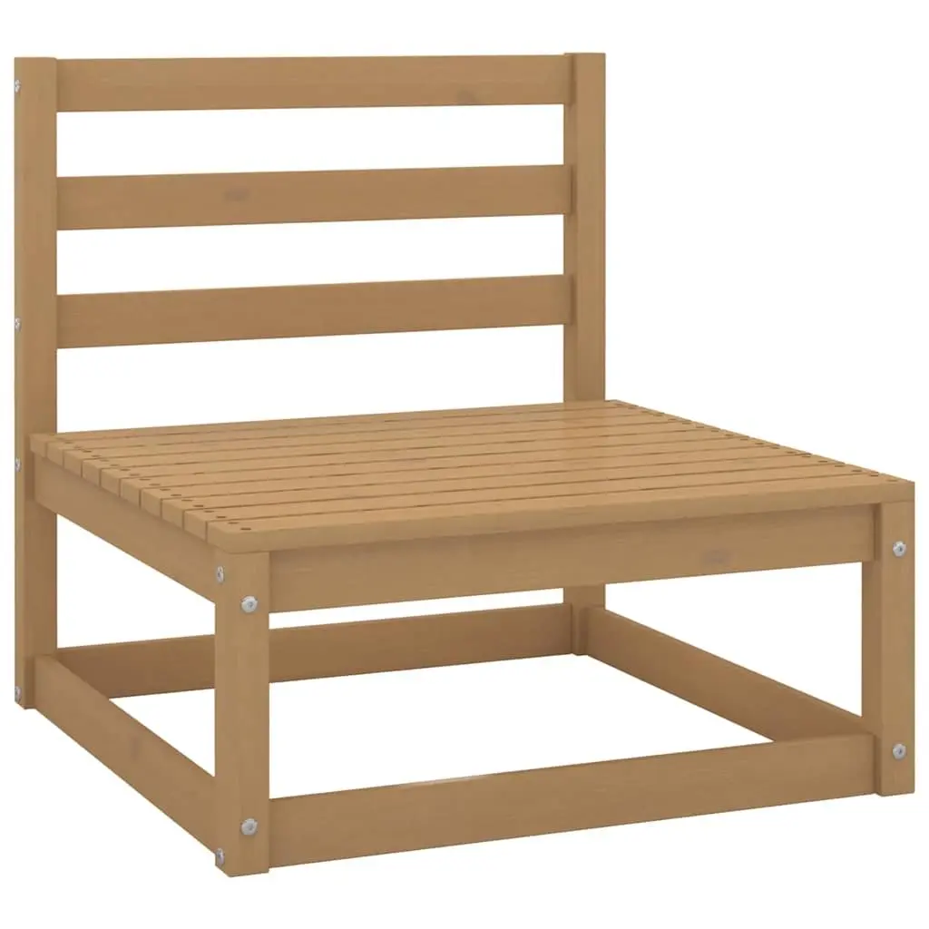 Garden Lounge Set Solid Pinewood Modular 6 Piece Brown