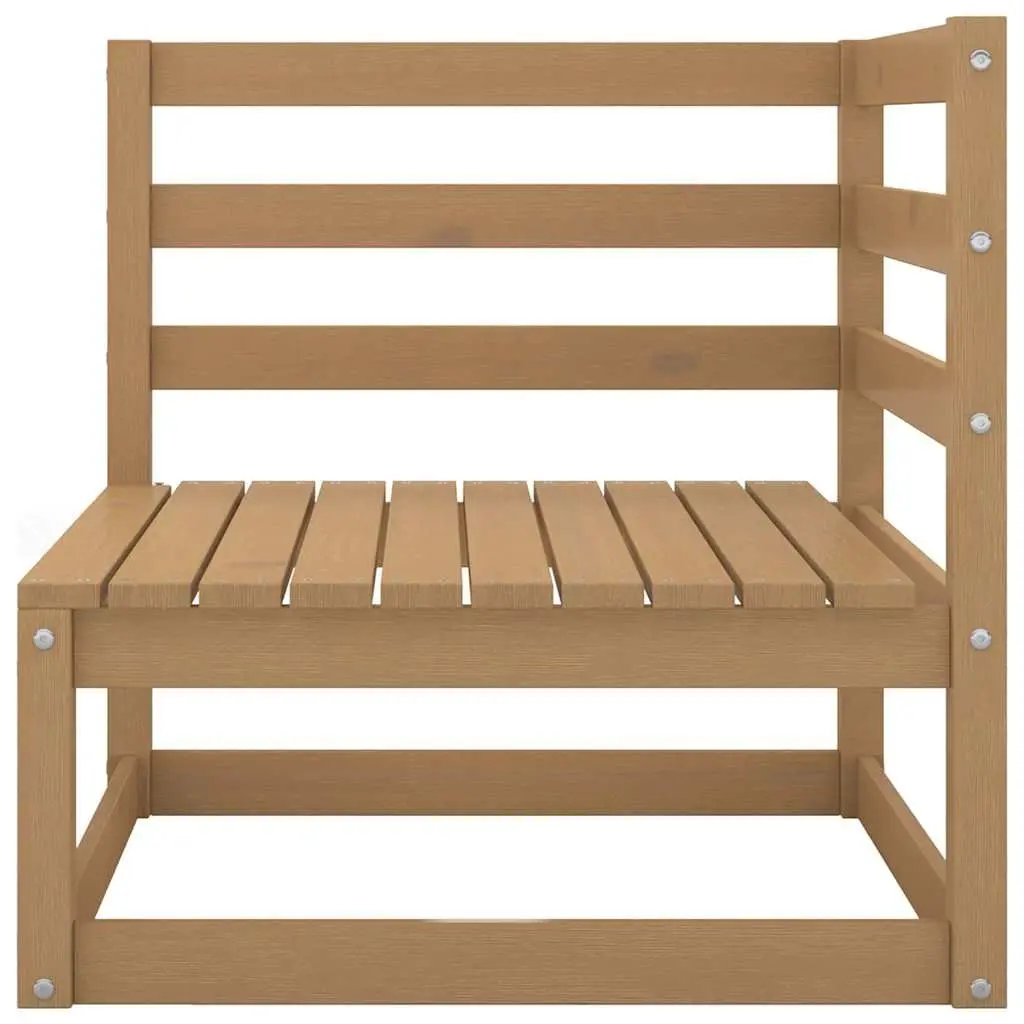 Garden Lounge Set Solid Pinewood Modular 6 Piece Brown