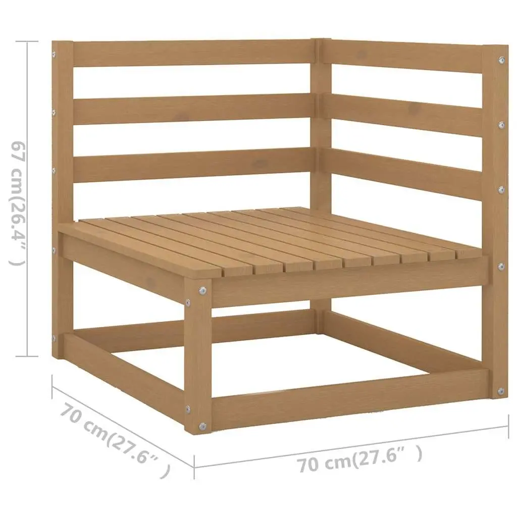 6 Piece Modular Garden Lounge Set Outdoor Furniture Brown Solid Pinewood Patio
