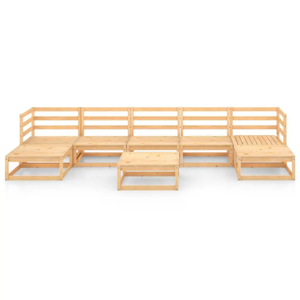 8 Piece Modular Outdoor Lounge Set Pinewood Brown