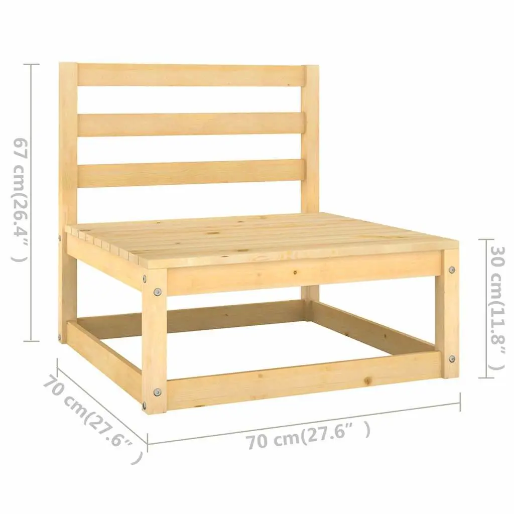 8 Piece Modular Outdoor Lounge Set Pinewood Brown
