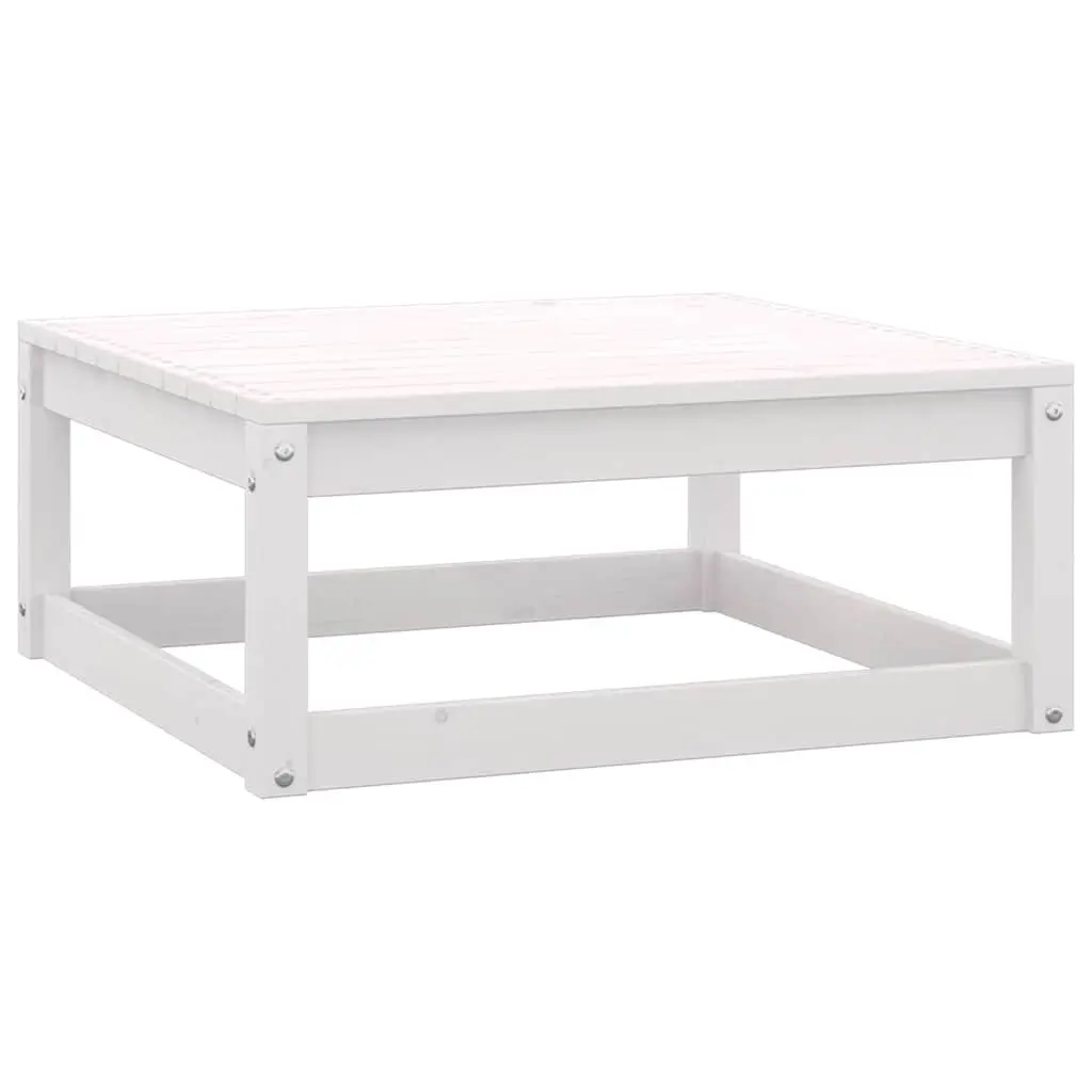 Garden Footstools Solid Pinewood 2 pcs White with Cushions Outdoor Seating