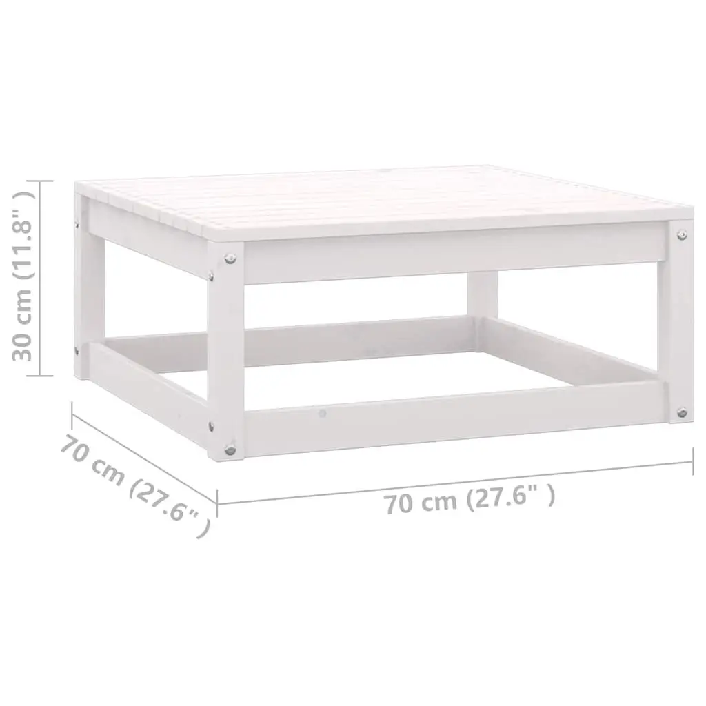 Garden Footstools Solid Pinewood 2 pcs White with Cushions Outdoor Seating