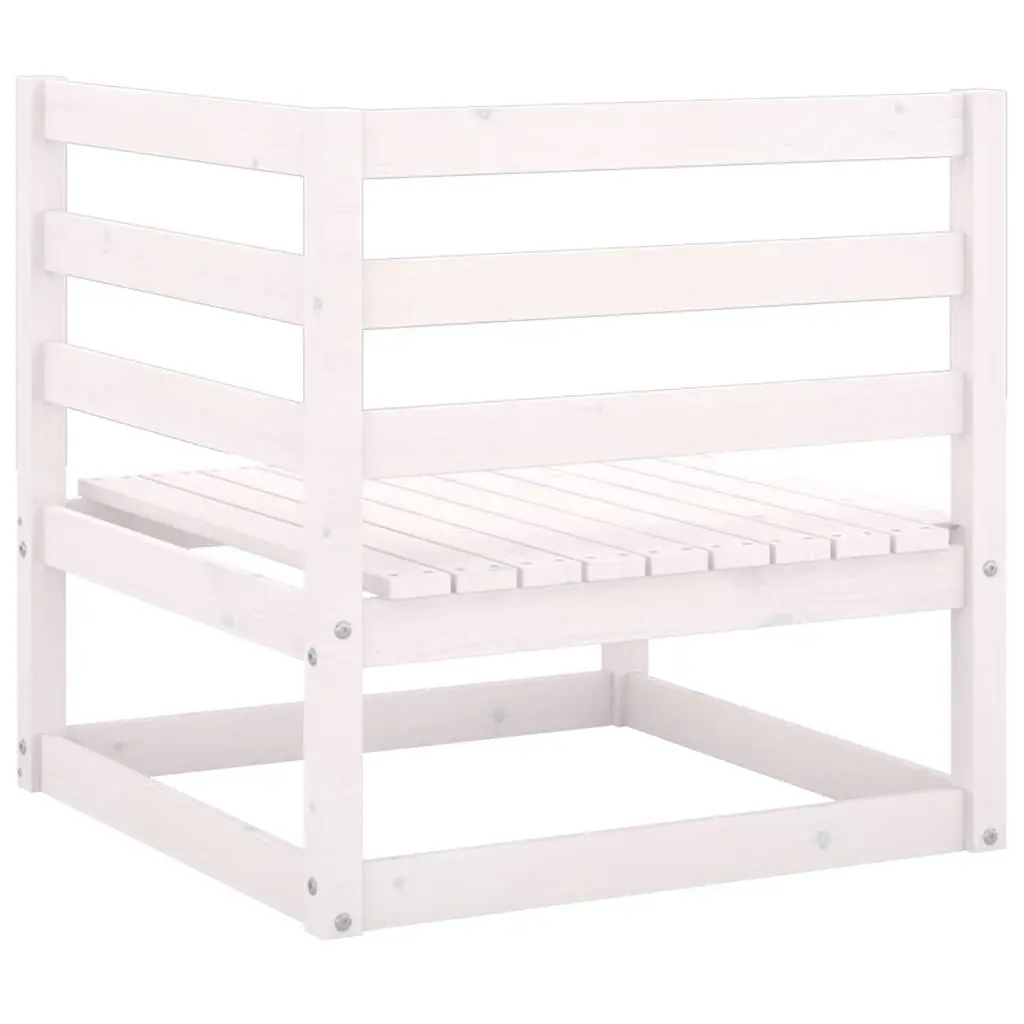 8 Piece Modular Garden Lounge Set Outdoor Furniture Solid Pinewood with Cushions White