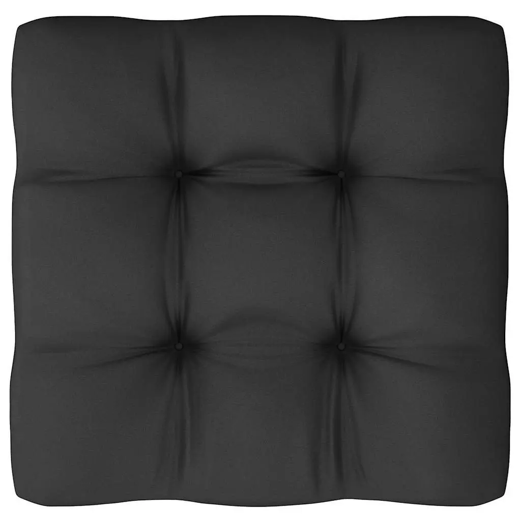 Garden Lounge Set Solid Pinewood 4 Piece Outdoor Furniture with Cushions Black Modular