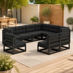 Perfect for Outdoor Gatherings: 9 Piece Lounge Set