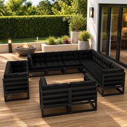 Practical 11 Piece Lounge Set for Outdoor Living