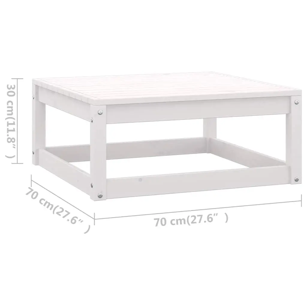 Outdoor Lounge Set White Solid Pinewood with Cushions 7 Piece Garden Furniture