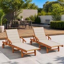 Convenient Acacia Lounger Set - Ideal for Relaxation