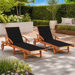 Practical Sun Lounger Set for Garden and Patio - 2 pcs