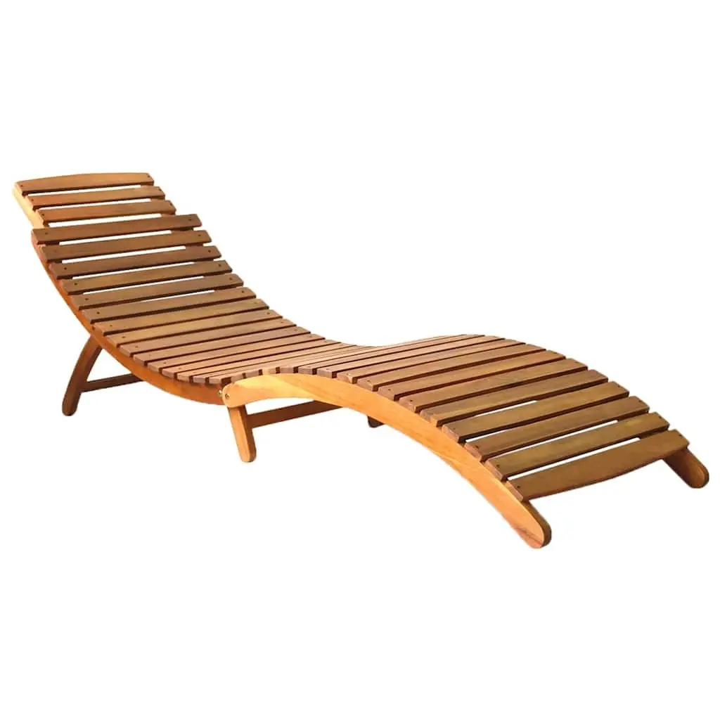 Sun Loungers Wooden Solid Acacia 2 Piece Anthracite Outdoor Deck Chairs with Cushions