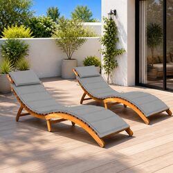 Practical 2-Piece Sun Lounger Set for Your Patio