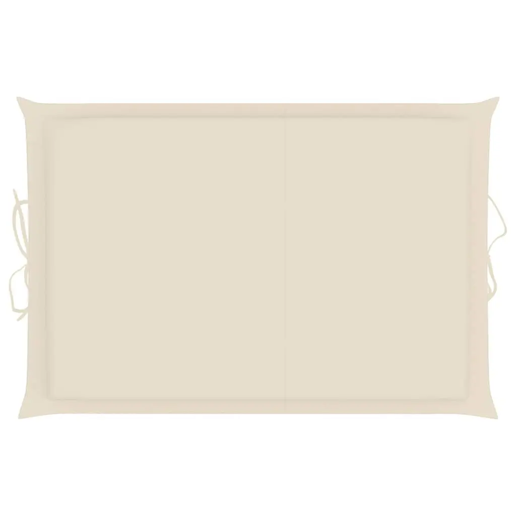 Sun Lounger Set Wooden Foldable 2 Pieces with Cushion Cream