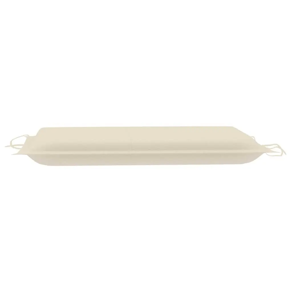 Sun Lounger Set Wooden Foldable 2 Pieces with Cushion Cream
