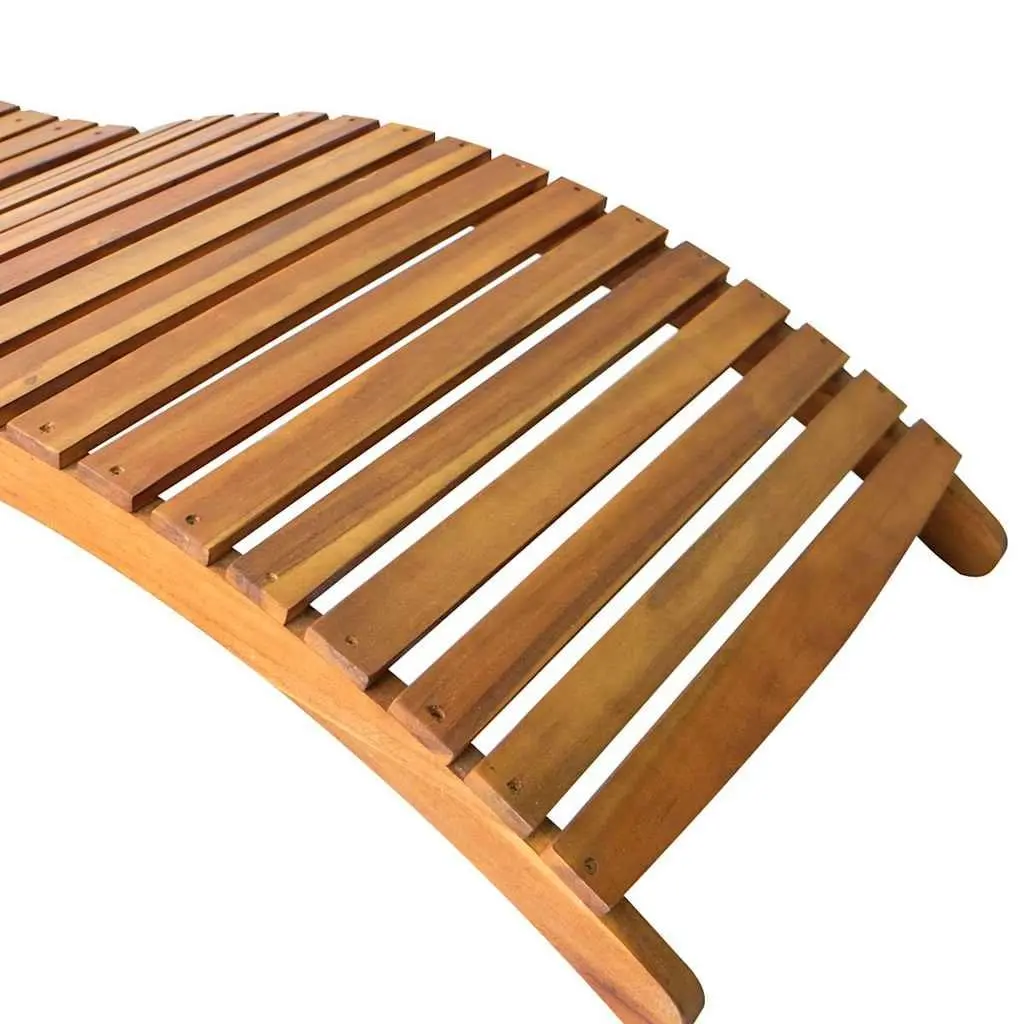 Sun Loungers Solid Acacia Wood Foldable 2 pcs Outdoor Garden Patio Daybed with Cushions Blue