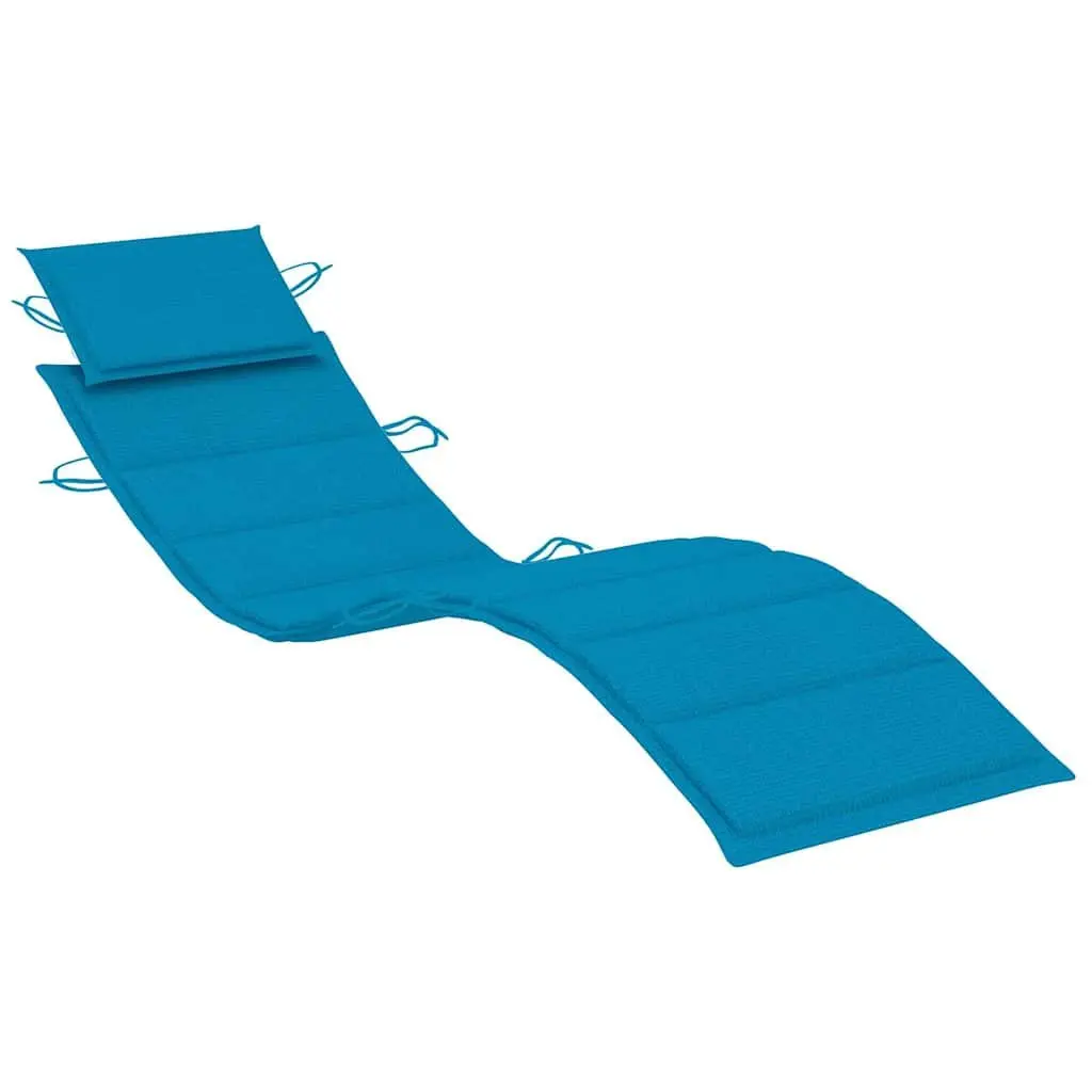 Sun Loungers Solid Acacia Wood Foldable 2 pcs Outdoor Garden Patio Daybed with Cushions Blue