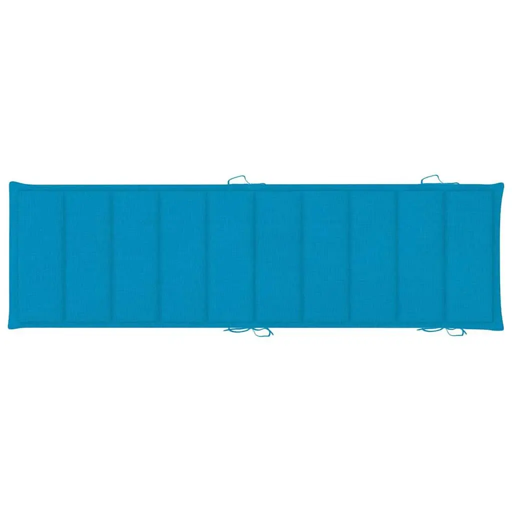 Sun Loungers Solid Acacia Wood Foldable 2 pcs Outdoor Garden Patio Daybed with Cushions Blue