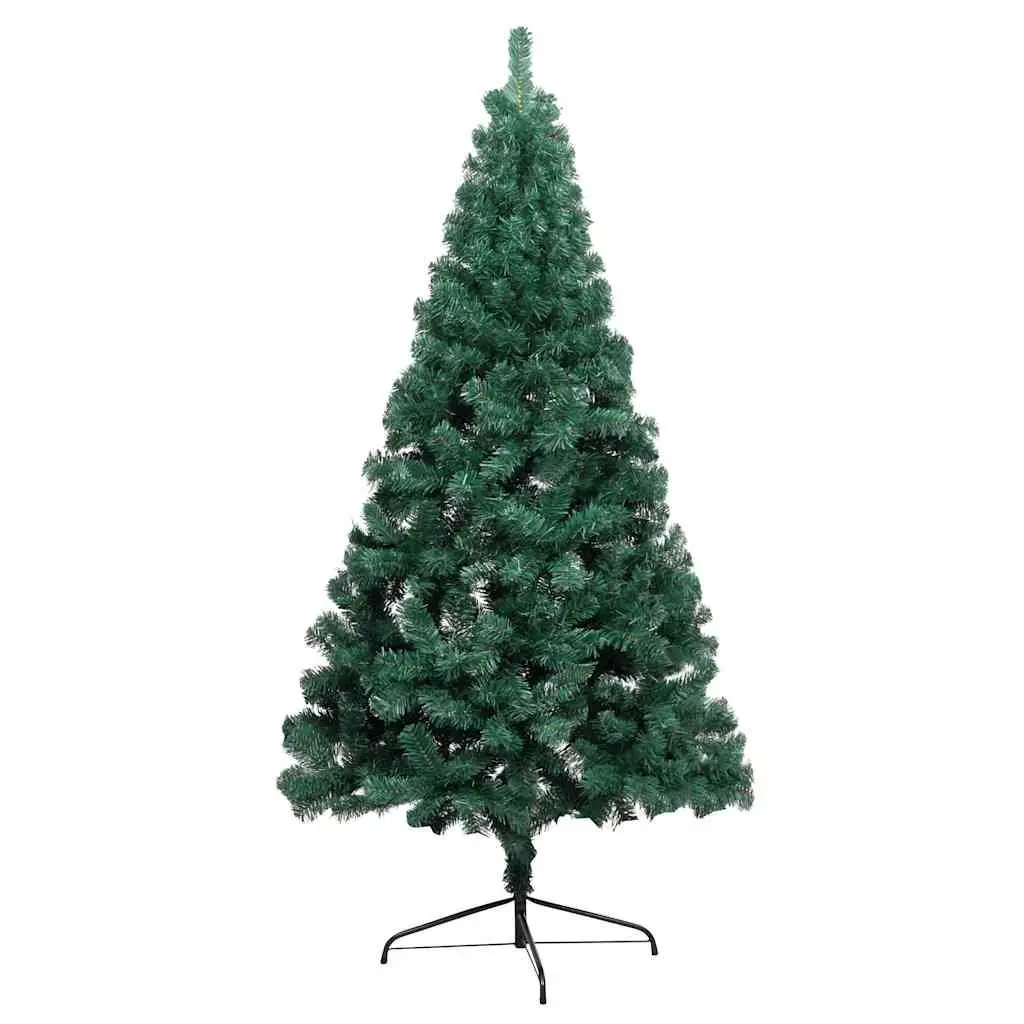 120cm Green Pre-lit LED Artificial Half Christmas Tree PVC Indoor Space Saving Holiday Decor