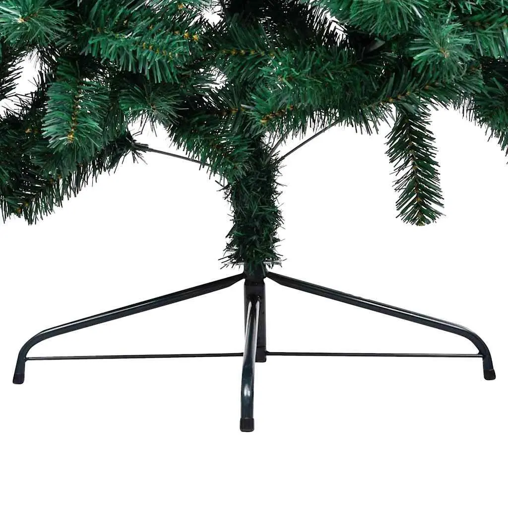 120cm Green Pre-lit LED Artificial Half Christmas Tree PVC Indoor Space Saving Holiday Decor