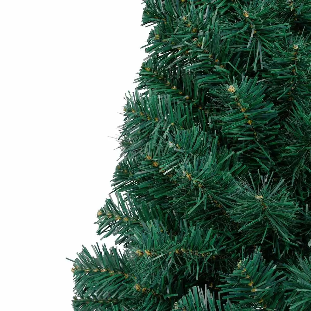 120cm Green Pre-lit LED Artificial Half Christmas Tree PVC Indoor Space Saving Holiday Decor