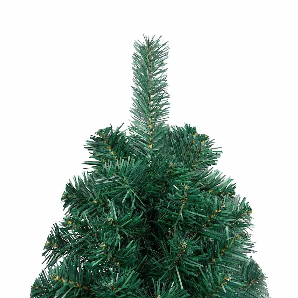 Half Christmas Tree Green Pre-lit LED 210cm PVC Decoration