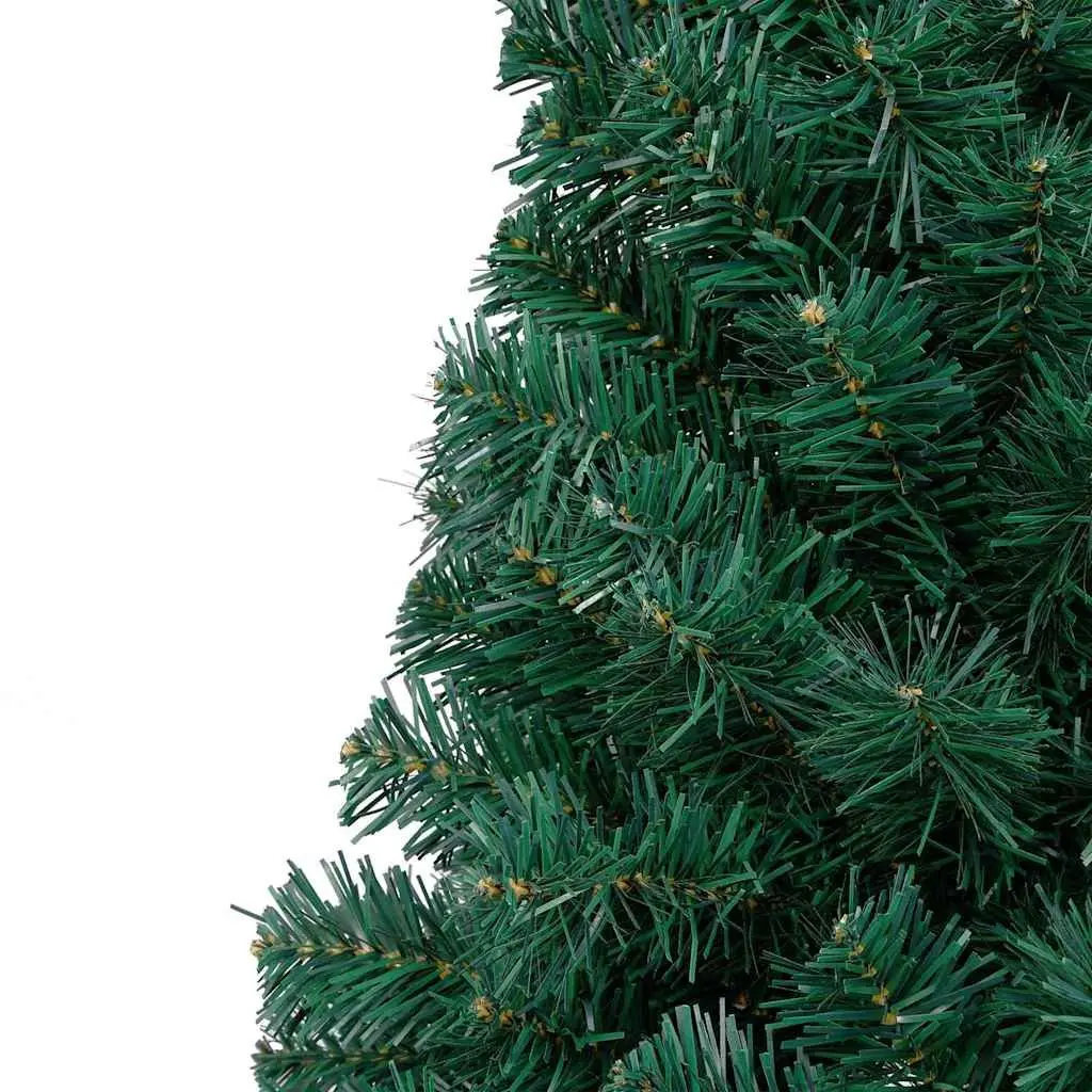 Half Christmas Tree Green Pre-lit LED 210cm PVC Decoration