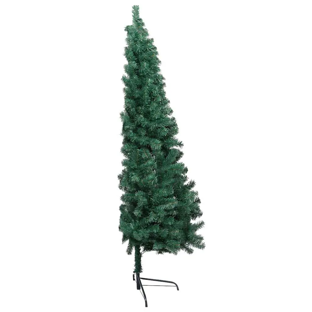 Artificial Half Christmas Tree PVC 240cm Pre-lit LED Green