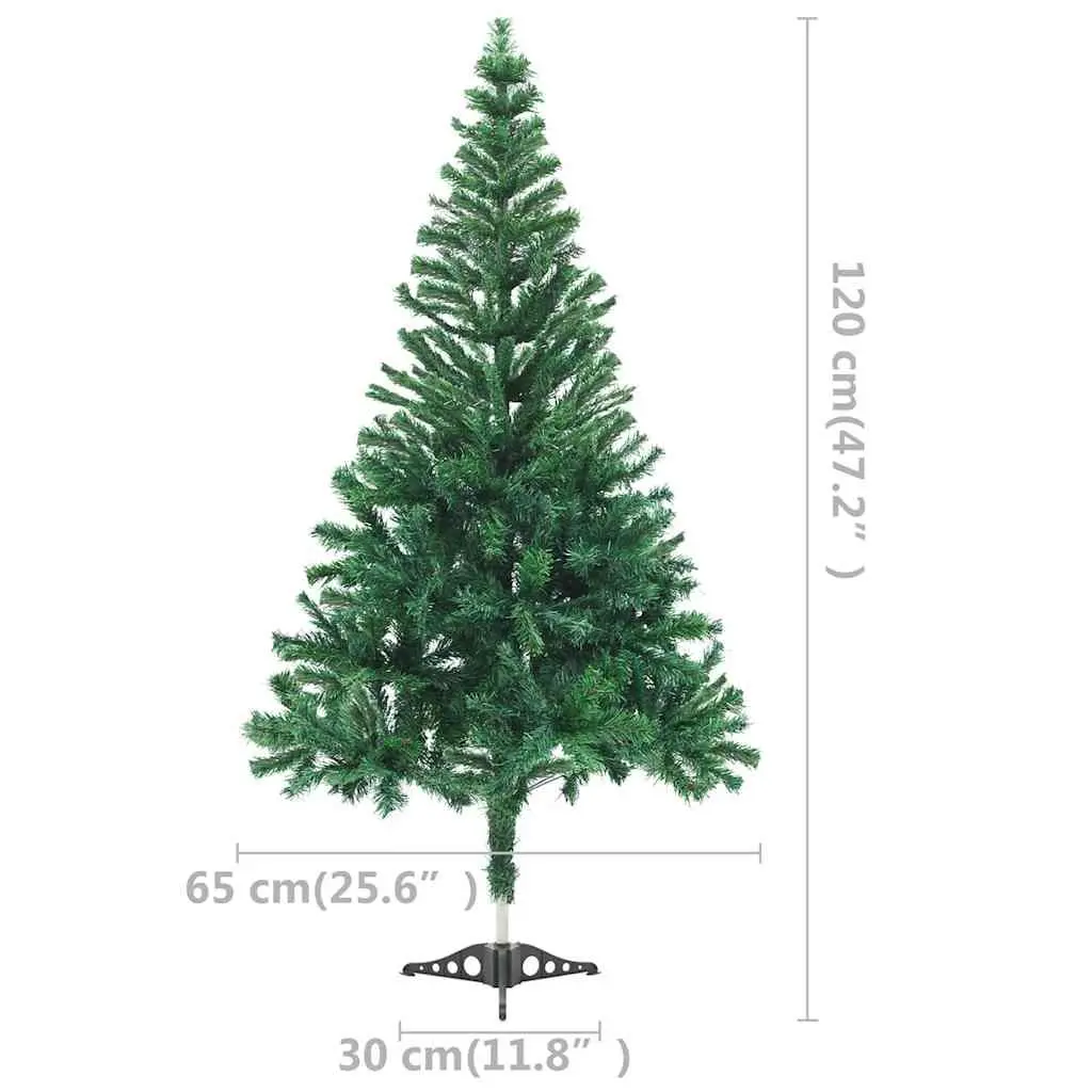 Pre-lit Artificial Christmas Tree Green 120cm 230 Branches Holiday Decoration
