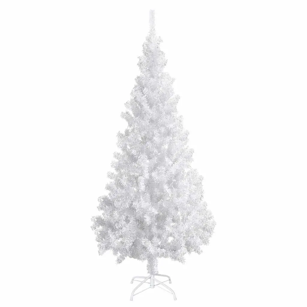 Artificial Christmas Tree PVC 180cm White Pre-lit with LED Lights Indoor Seasonal Decor