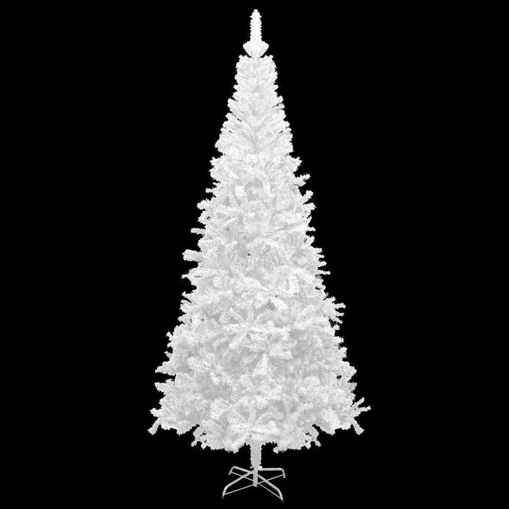 Artificial Christmas Tree Pre-lit 240cm PVC White 1300 Branch Tips
