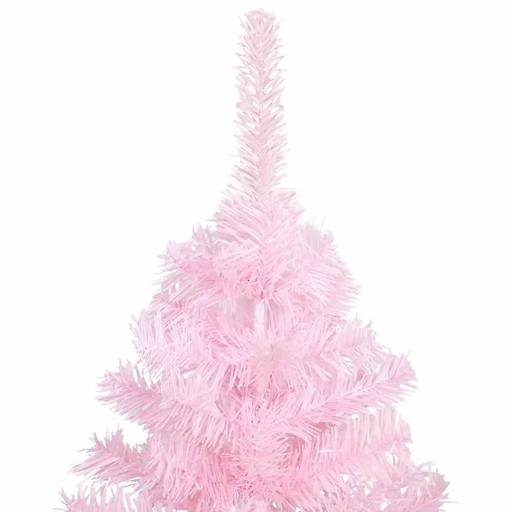 Pre-lit Artificial Christmas Tree PVC 120cm Pink with LED Lights